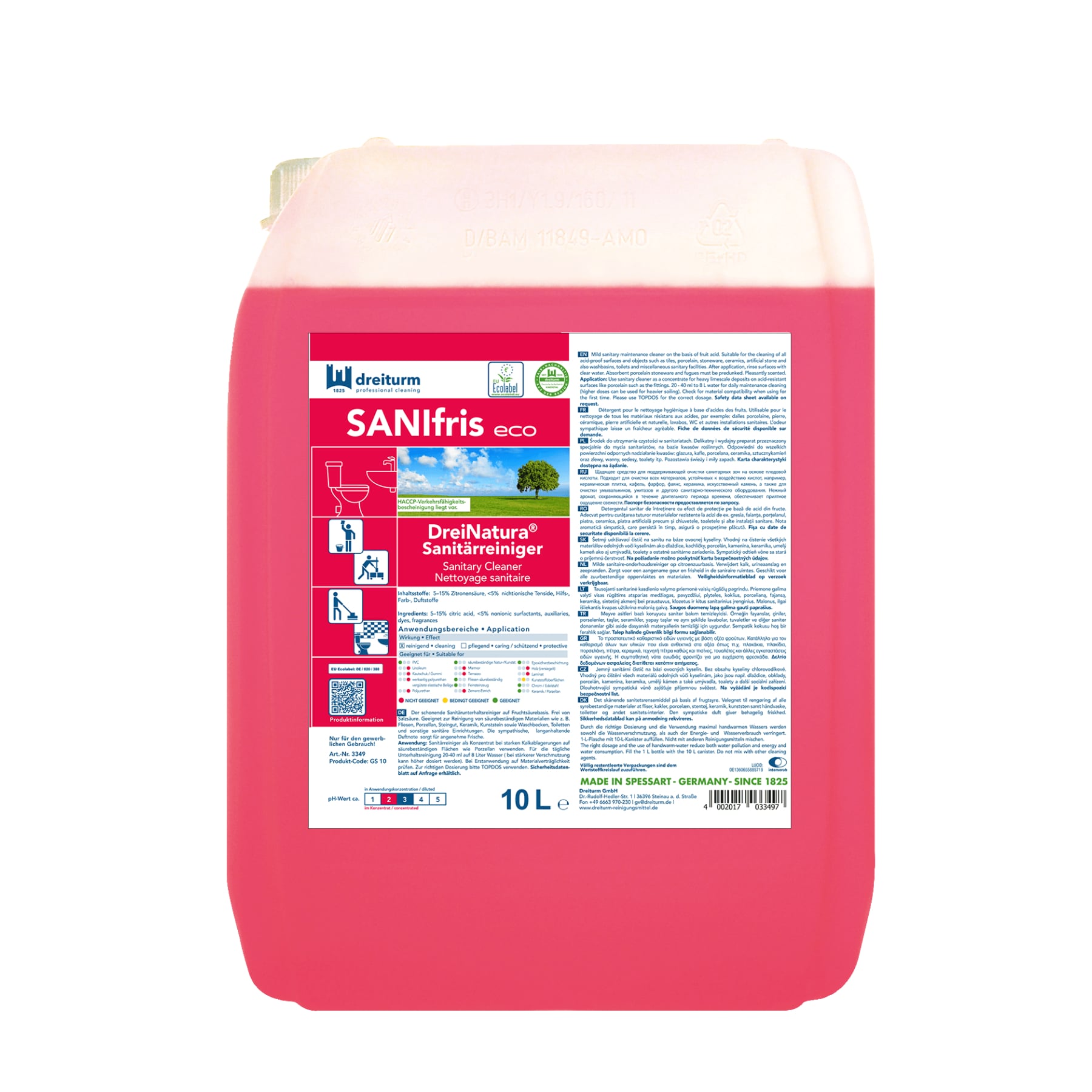 Produktbild von Diversey Taski Sani Net Citrus – 1 L Sanitärreiniger Auf Sulfaminsäure – Kalklösend, Zitronig Frisch, Materialfreundlich